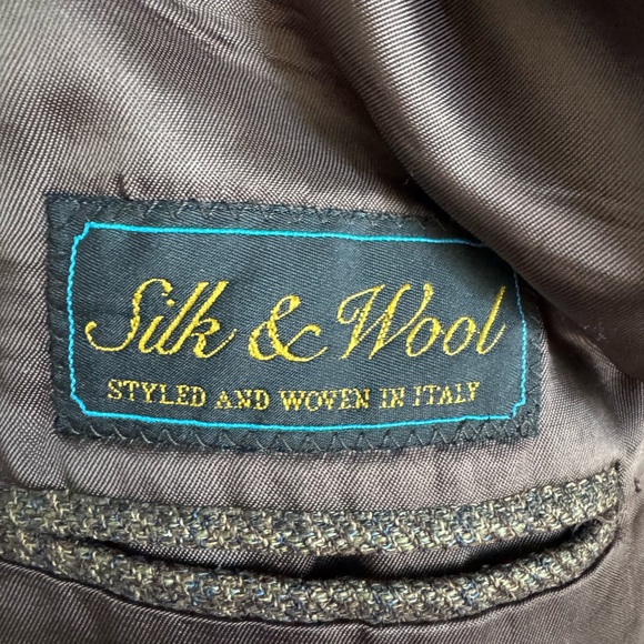 Pronto Uomo Men’s Brown Silk and Wool Sport Coat Blazer - Picture 6 of 7